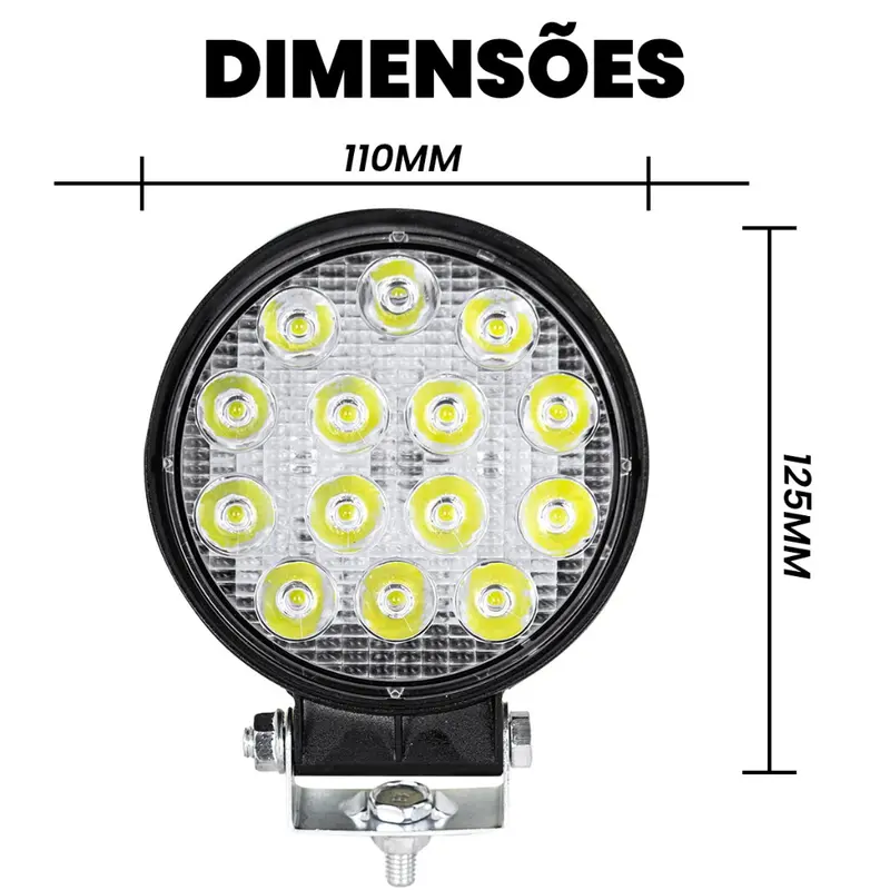 Farol de LED Redondo 42W