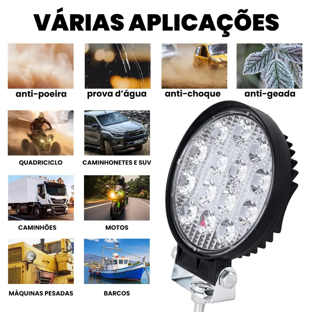 Farol de LED Redondo 42W